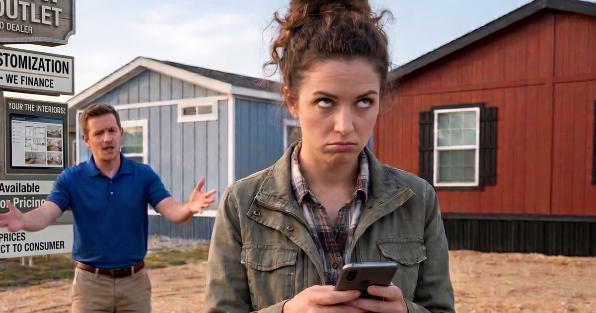 Mobile home shopper frustrated with bad website
